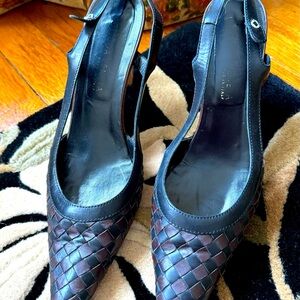 Vintage Bottega Veneta Woven Slingbacks
